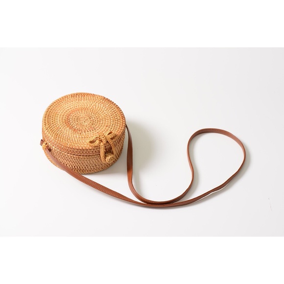 Rattan Boho Round Straw Bag - Picture 2 of 3